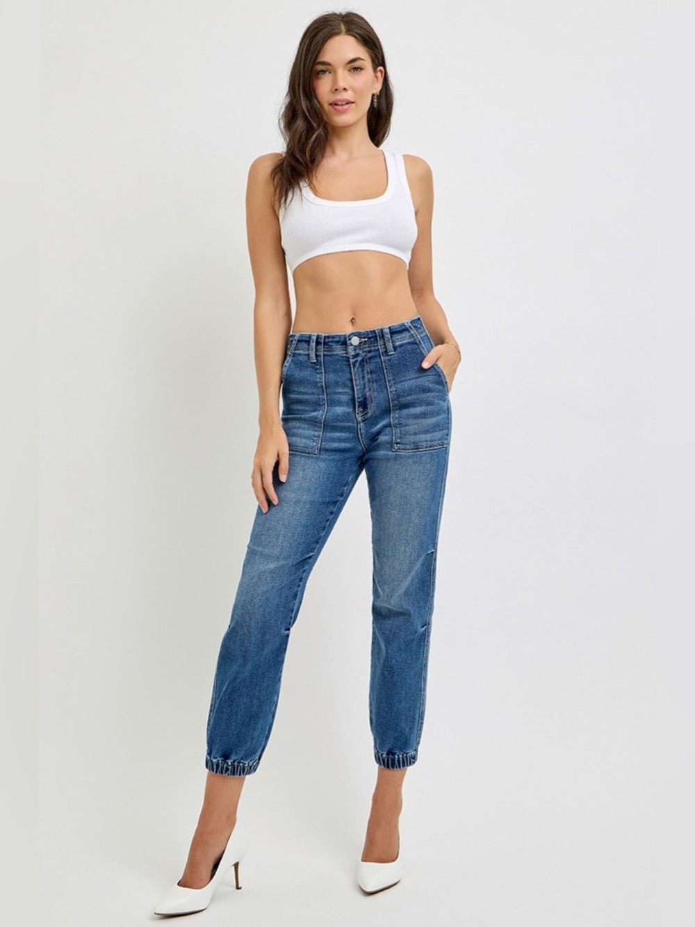 RISEN HIGH RISE ANKLE JOGGER JEANS
Size 29/9